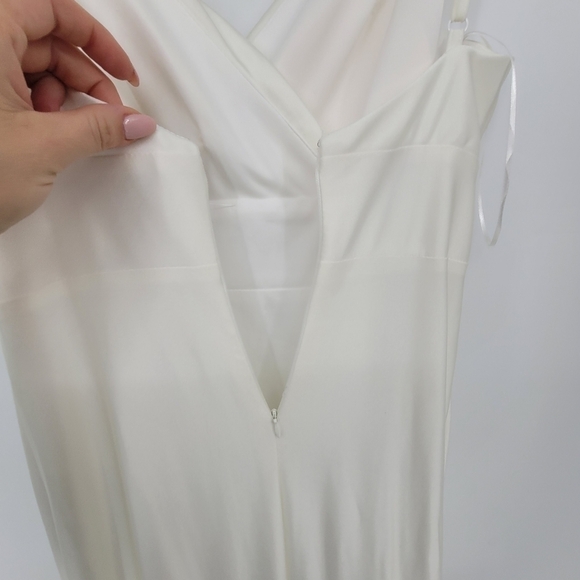 MORGAN & Co. Dress White Satin Flared Trumpet Gown size 6 - Picture 9 of 14